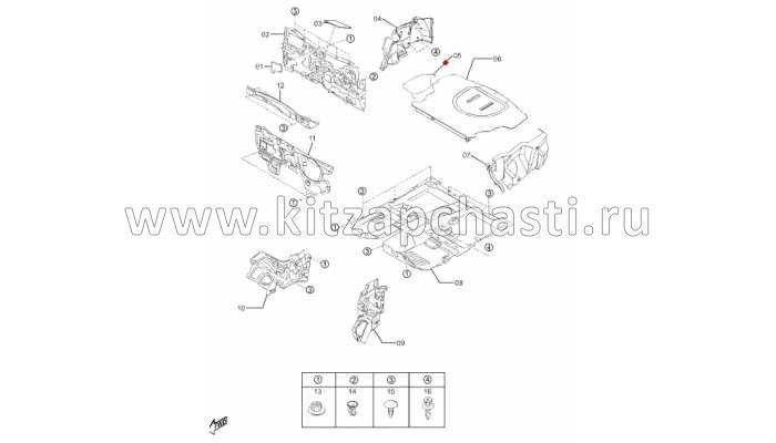 Обивка багажника левая FAW Besturn B50 FA016887003